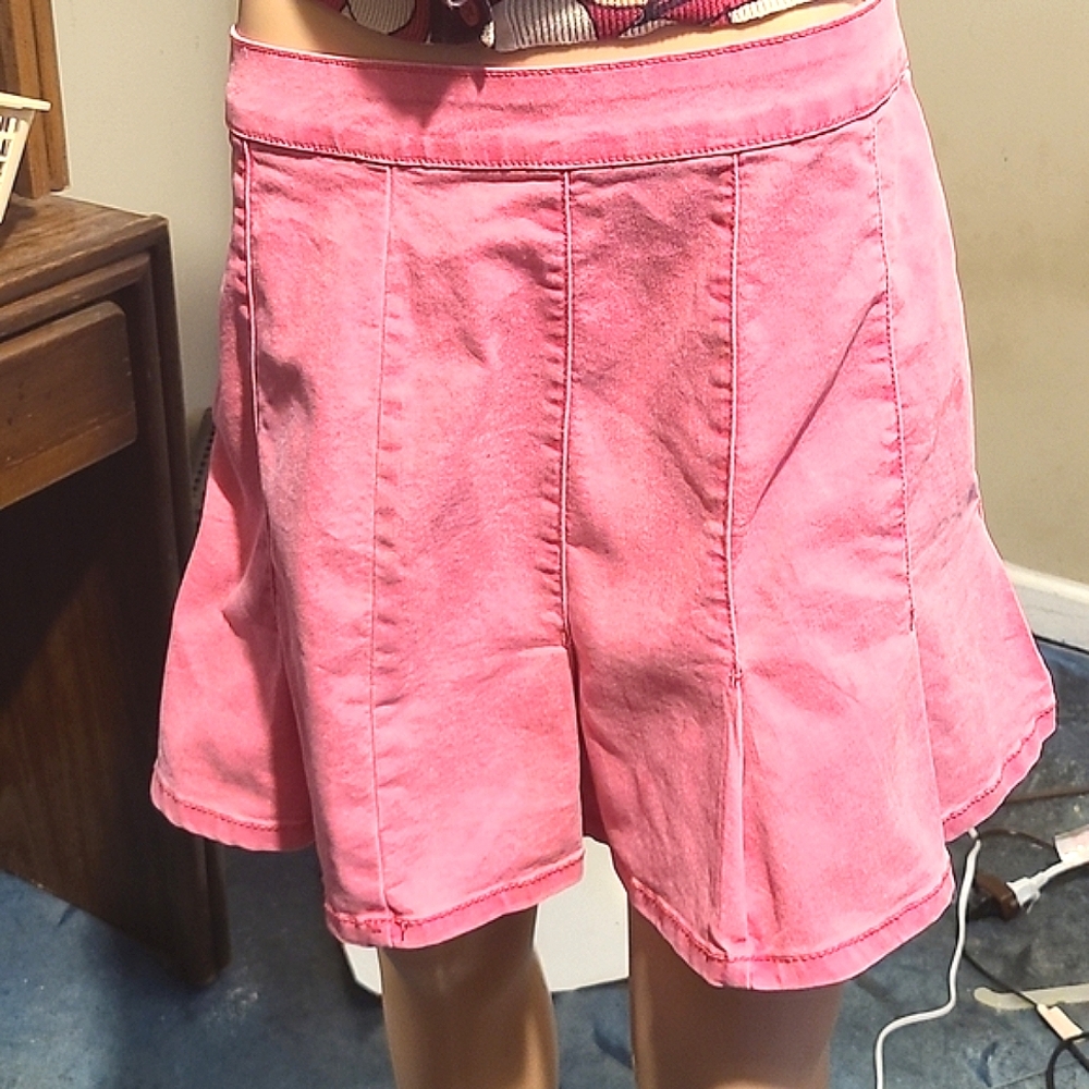 No boundaries Pink Jean Skirt